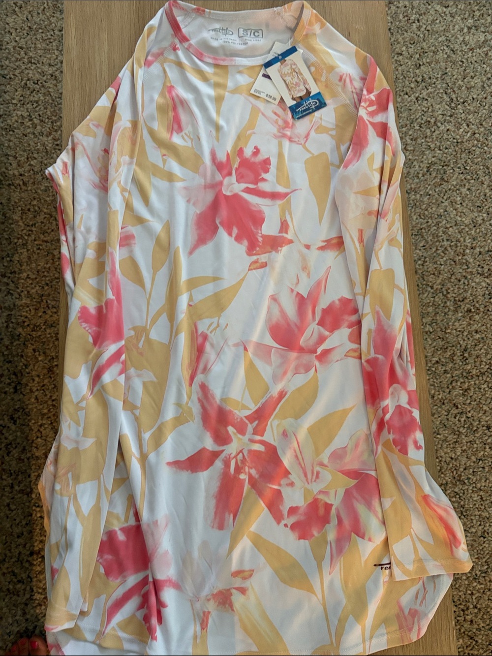 reel life- Women's Swim Coverup in Black with Red & Yellow Accents